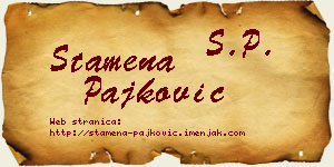Stamena Pajković vizit kartica
